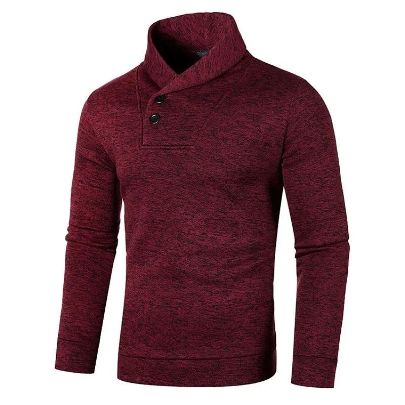 Elegante jersey de cuello alto con botones