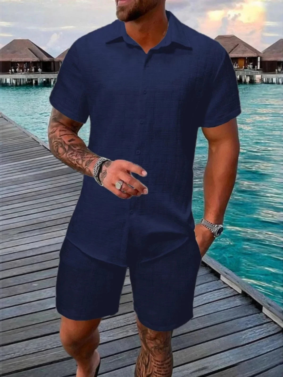 Conjunto elegante de verano para hombre