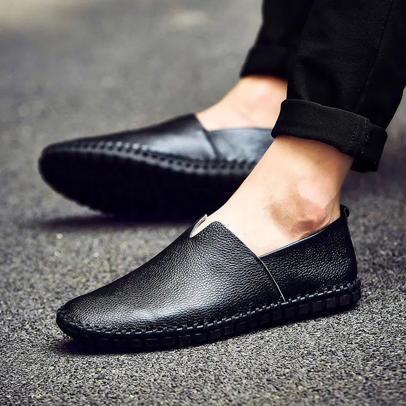 Elegantes mocasines transpirables de piel