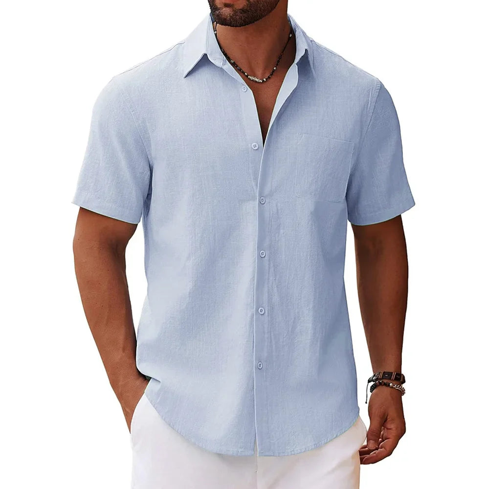 Camisa informal de manga corta para hombre