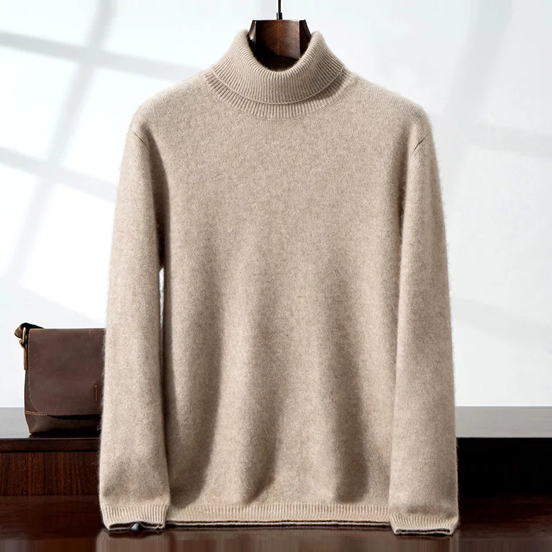 Elegante jersey de cuello alto de cachemira