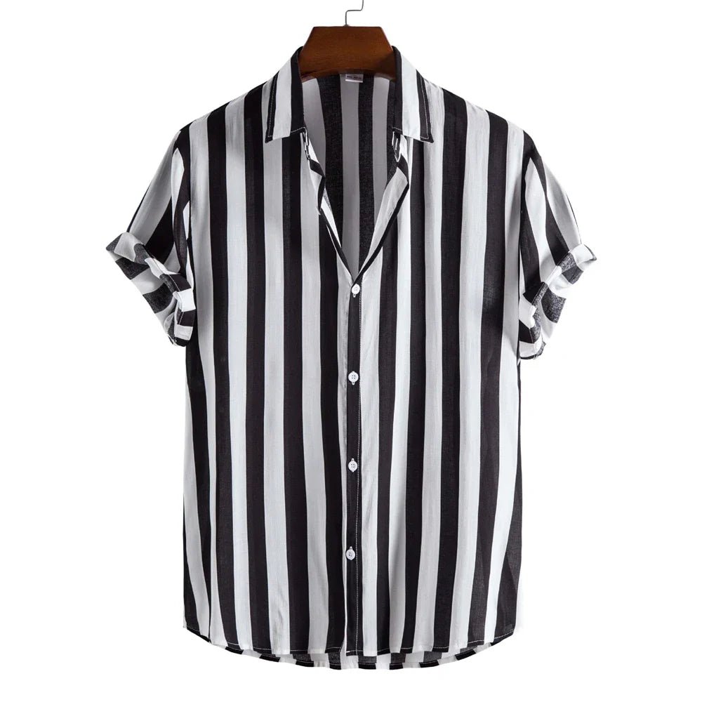 Camisa de verano de manga corta a rayas