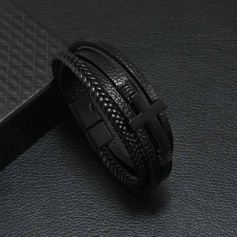 Símbolo Musical Pulsera de cuero para hombre