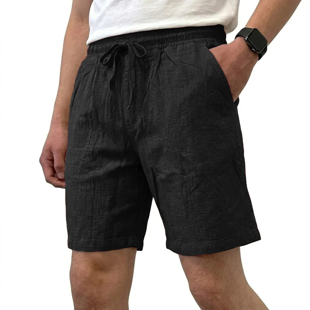 Elegantes pantalones cortos de lino