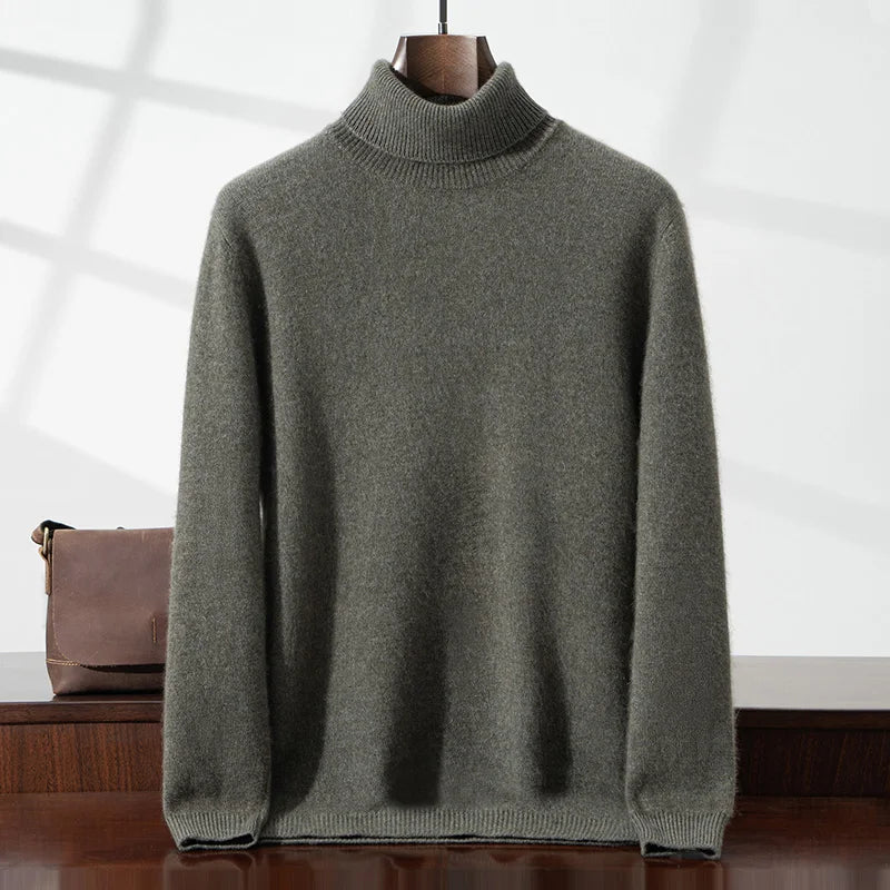 Elegante jersey de cuello alto de cachemira