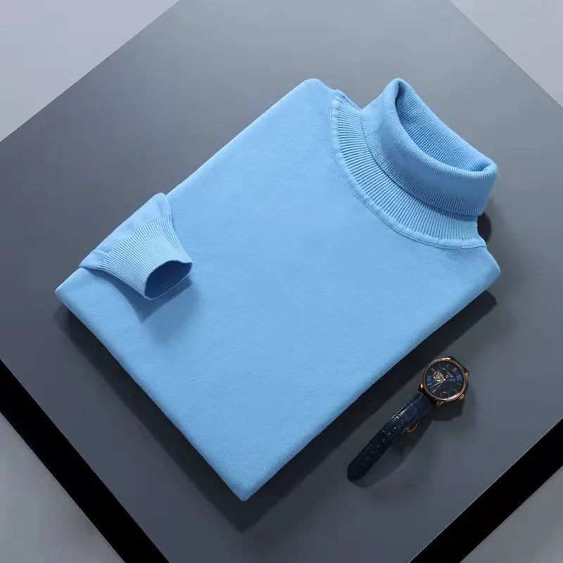 Elegante jersey de cuello alto de algodón