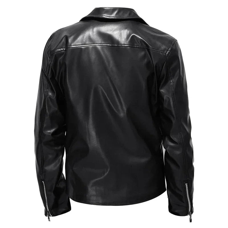 Chaqueta casual de cuero para hombre