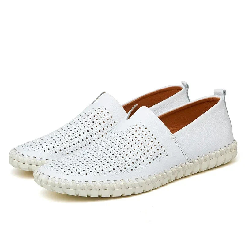 Elegantes mocasines transpirables de piel