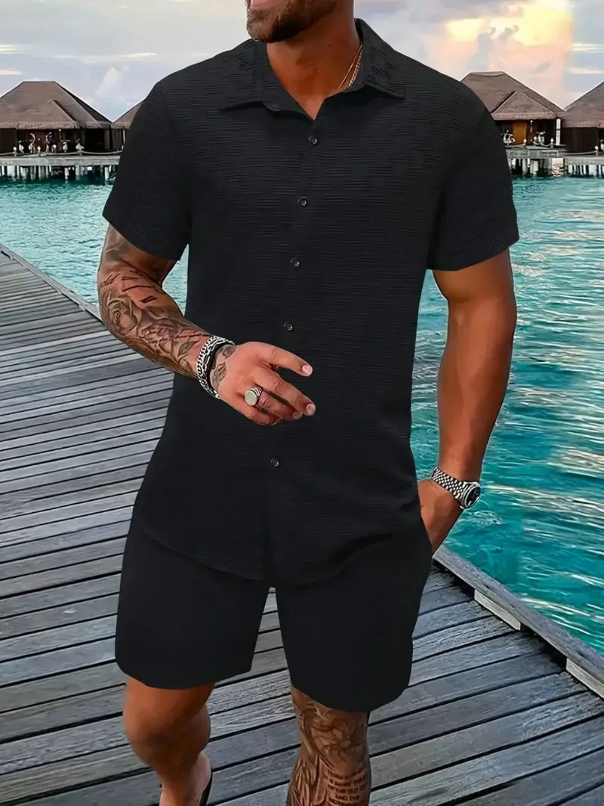 Conjunto elegante de verano para hombre
