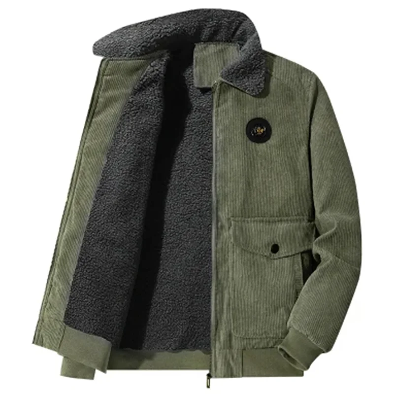 Elegante chaqueta de pana con forro polar