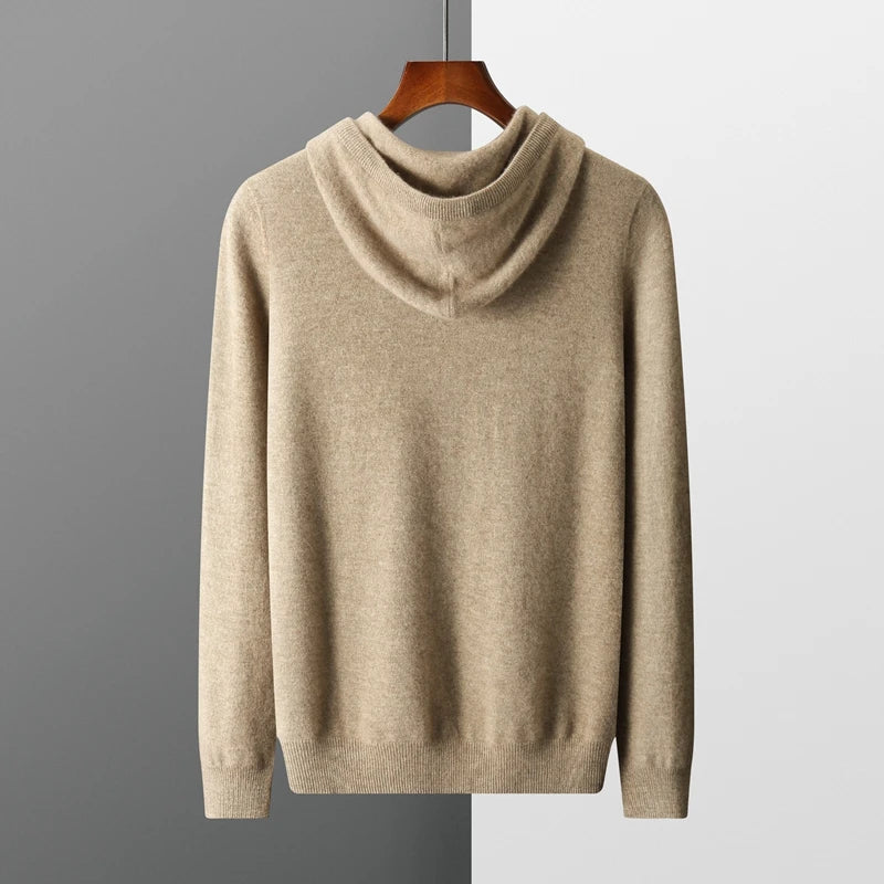 Elegante sudadera con capucha de lana australiana