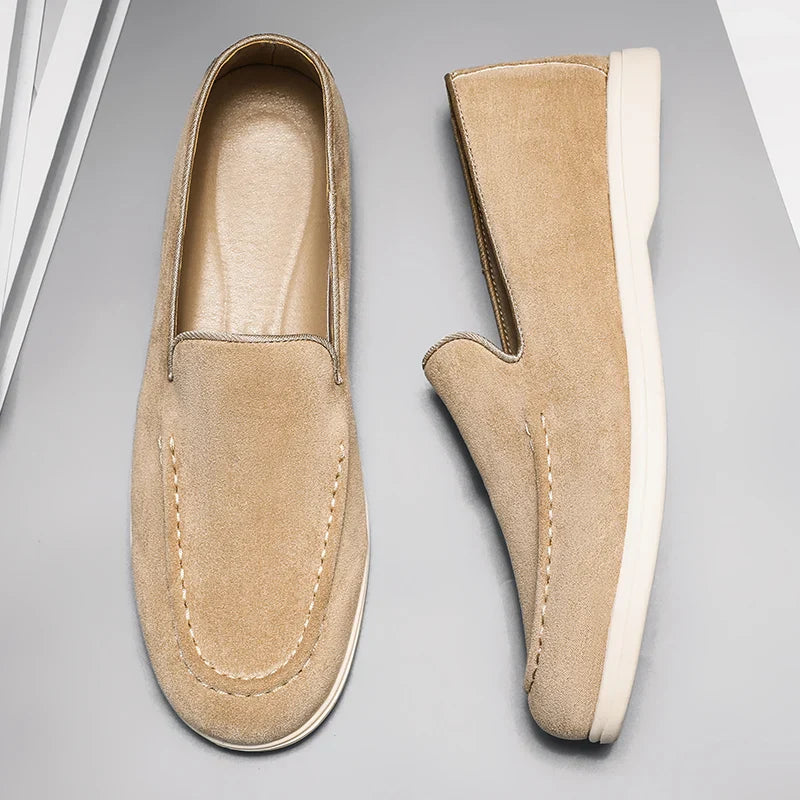 Mocasines elegantes de ante para hombre