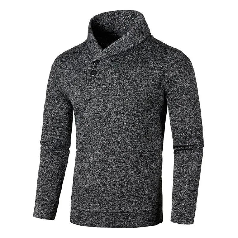 Elegante jersey de cuello alto con botones