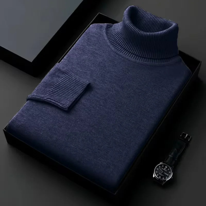 Elegante jersey de cuello alto para hombre