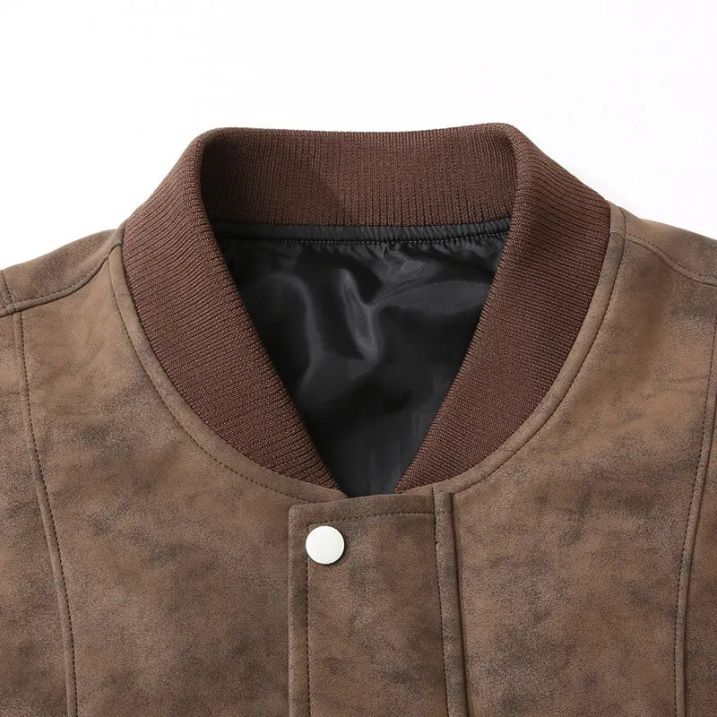 Chaqueta de béisbol de ante