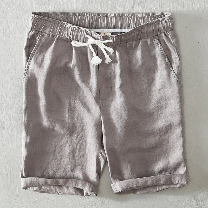 Elegantes pantalones cortos de lino
