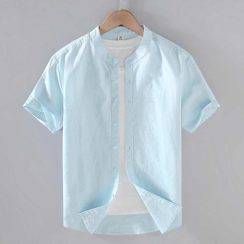 Elegantes camisas de lino de manga corta