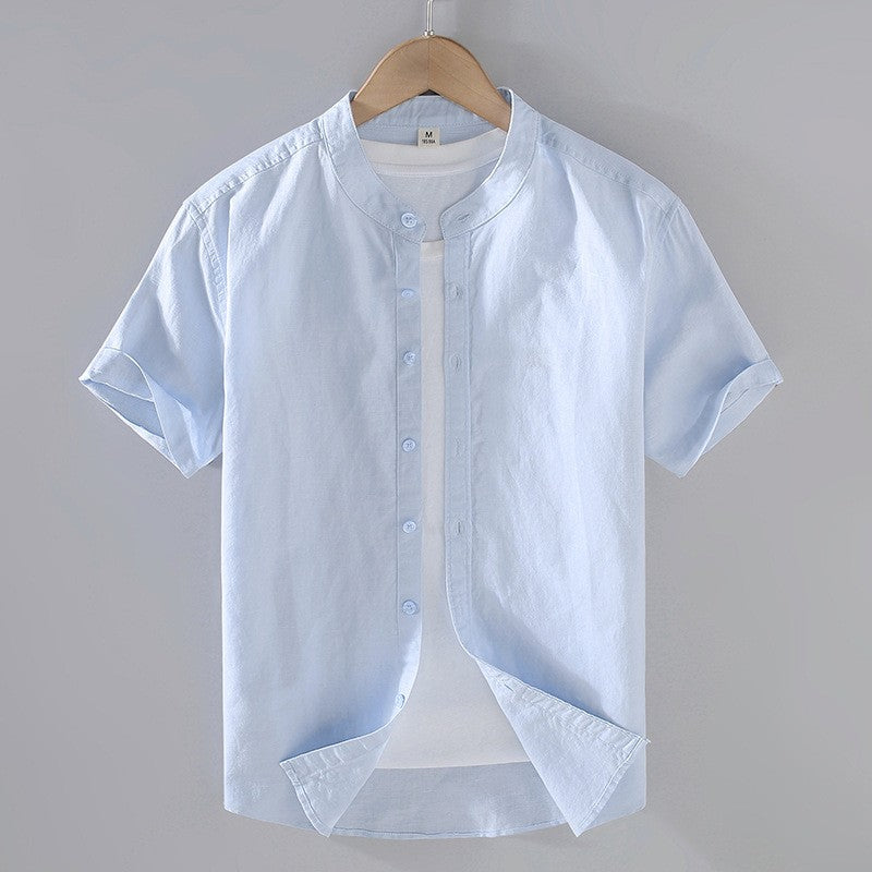 Elegantes camisas de lino de manga corta
