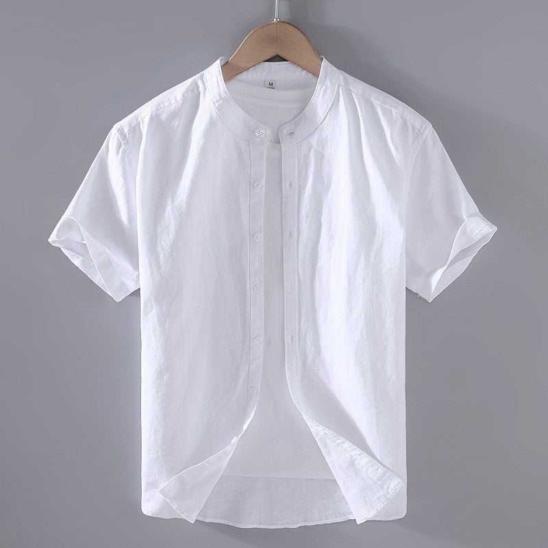 Elegantes camisas de lino de manga corta