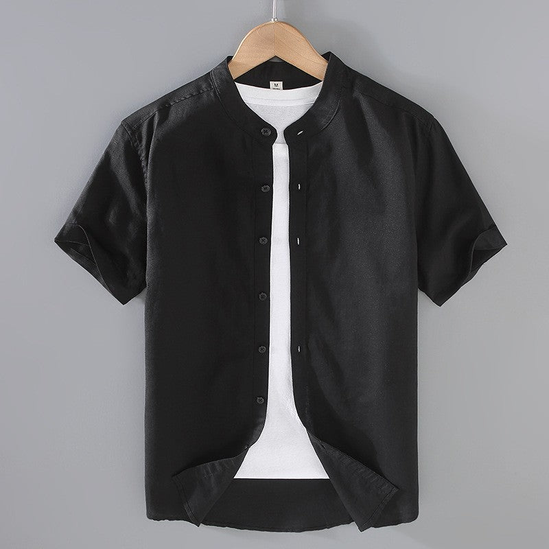 Elegantes camisas de lino de manga corta