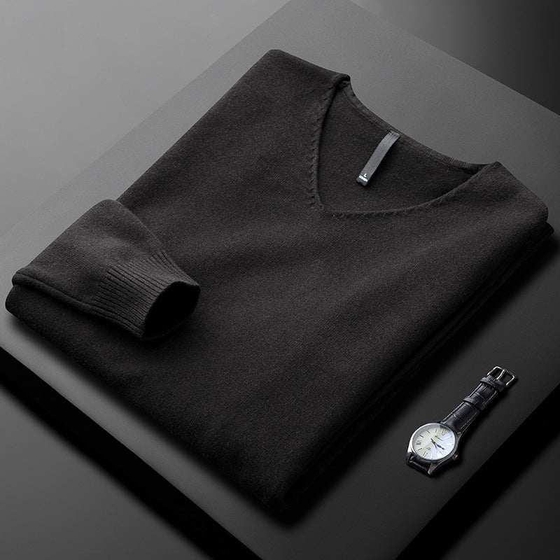 Elegante jersey de cachemira con cuello en V