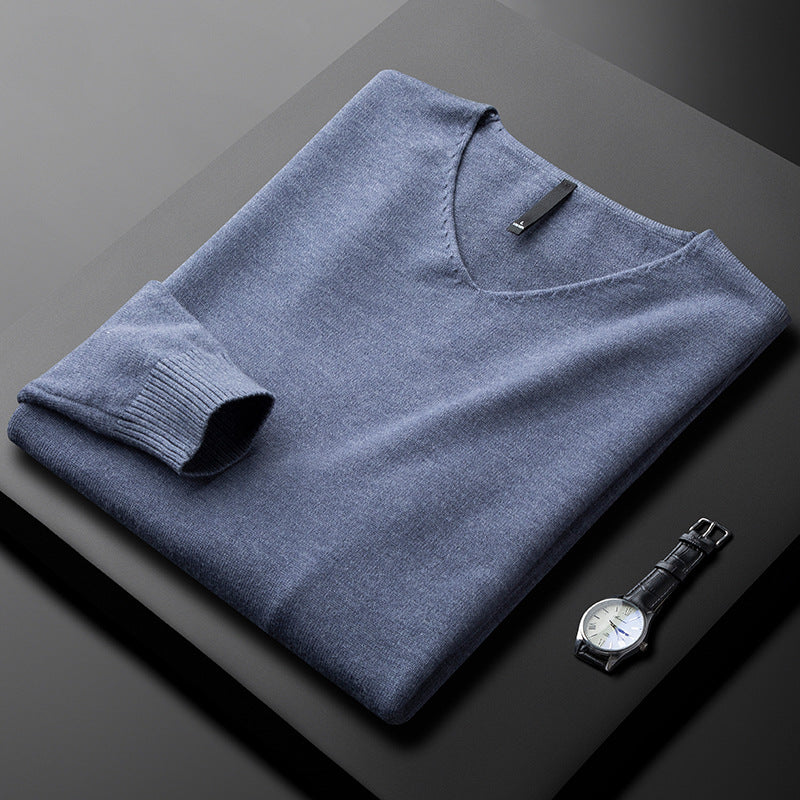 Elegante jersey de cachemira con cuello en V