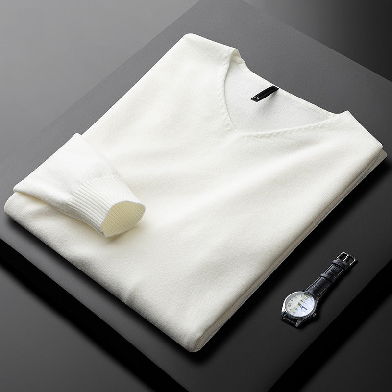 Elegante jersey de cachemira con cuello en V