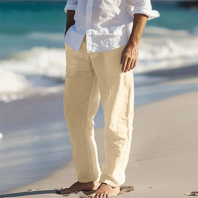 Pantalones elegantes de lino para el verano