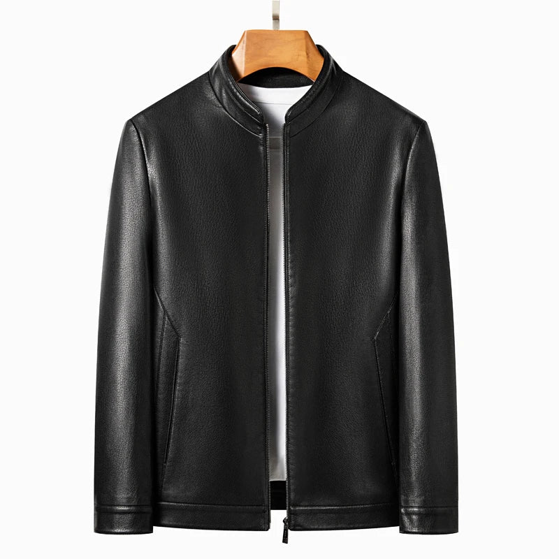 Elegante chaqueta de piel para hombre