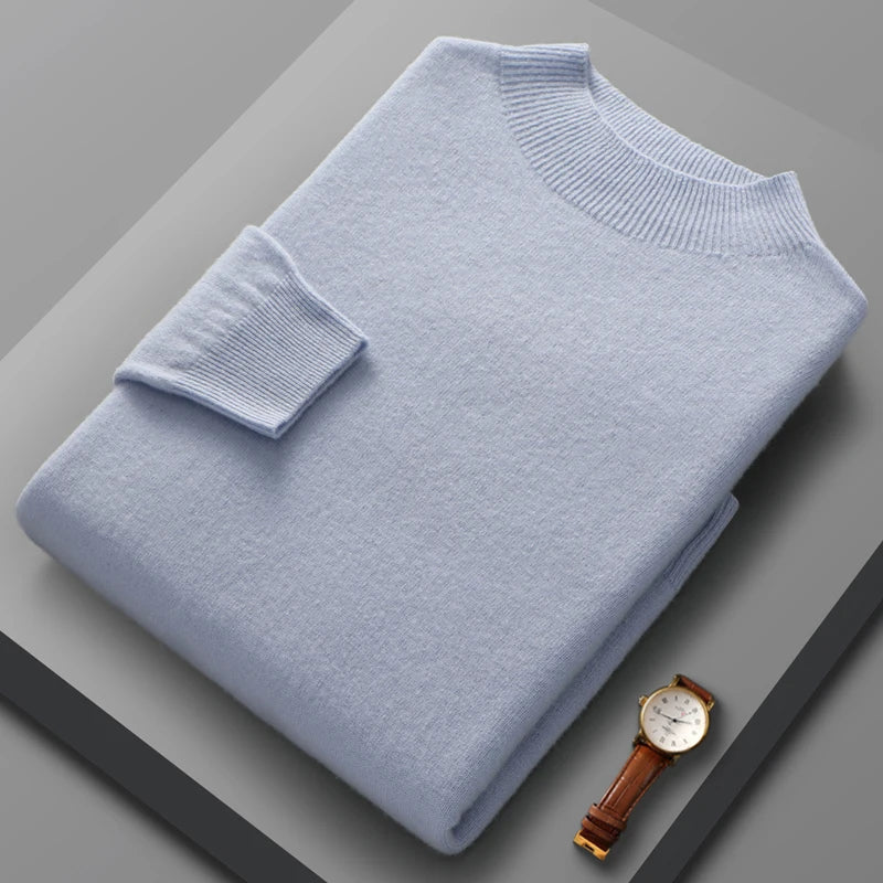 Jersey de cachemira con cuello medio alto