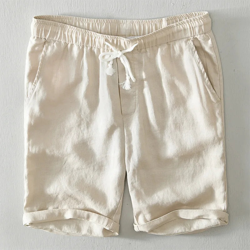 Elegantes pantalones cortos de lino