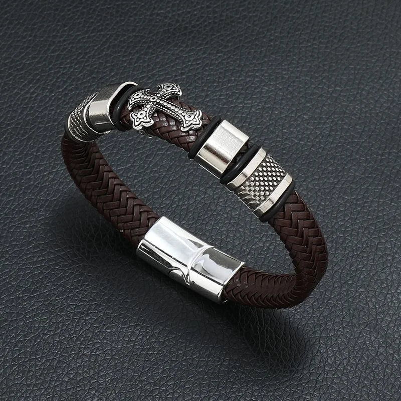 Símbolo Musical Pulsera de cuero para hombre