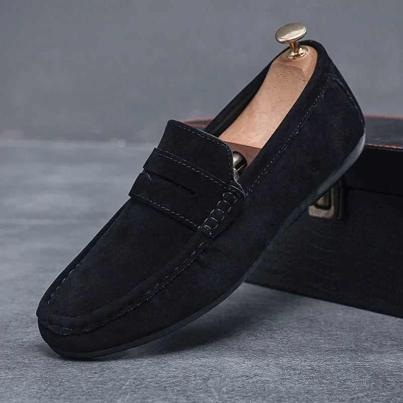 Mocasines ligeros de ante para hombre