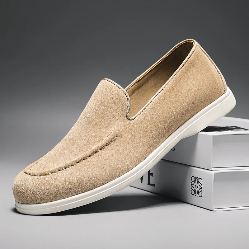 Mocasines elegantes de ante para hombre