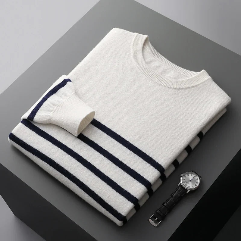 Elegante jersey de lana a rayas