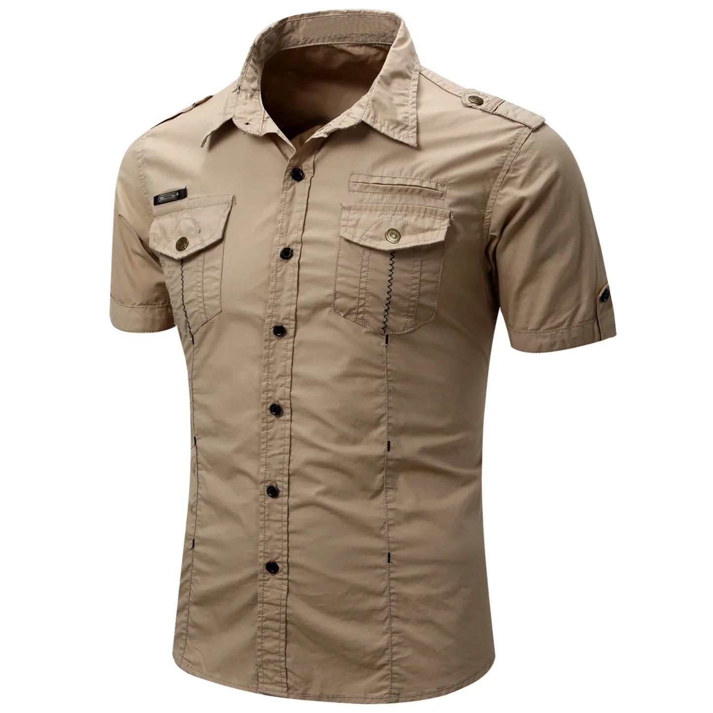 Camisa Cargo de algodón de manga corta