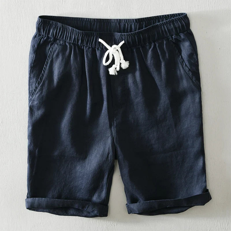 Elegantes pantalones cortos de lino