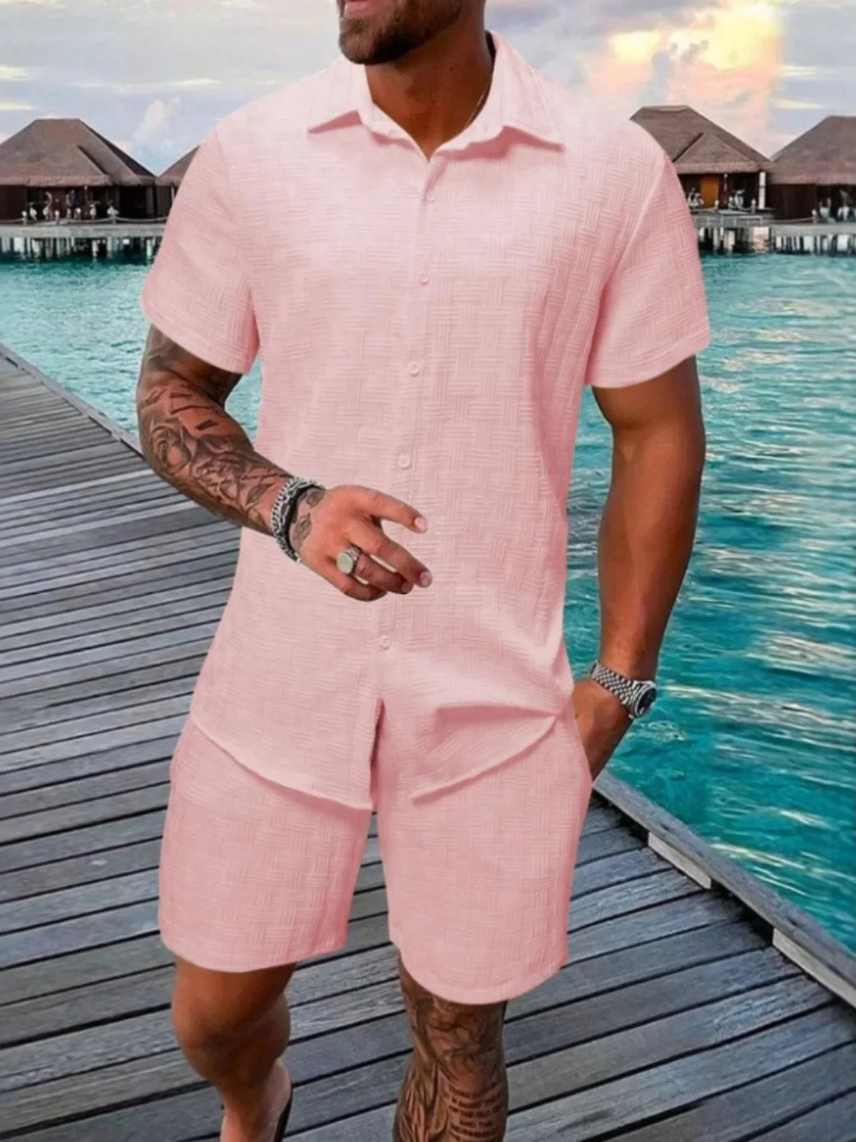 Conjunto elegante de verano para hombre