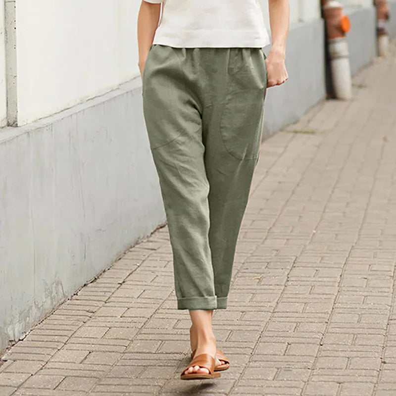 Kriza - Pantalones de Pierna Ancha con Bolsillos