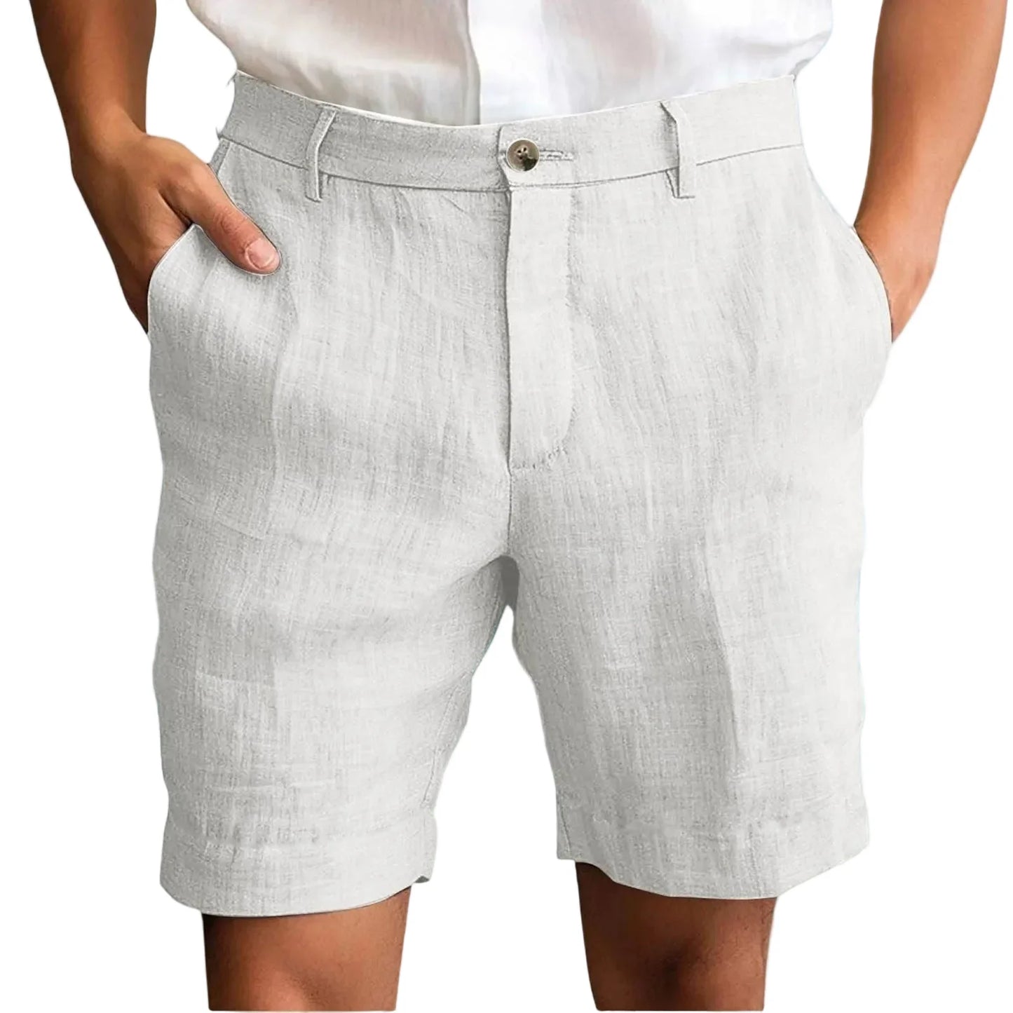 Elegantes pantalones cortos de lino