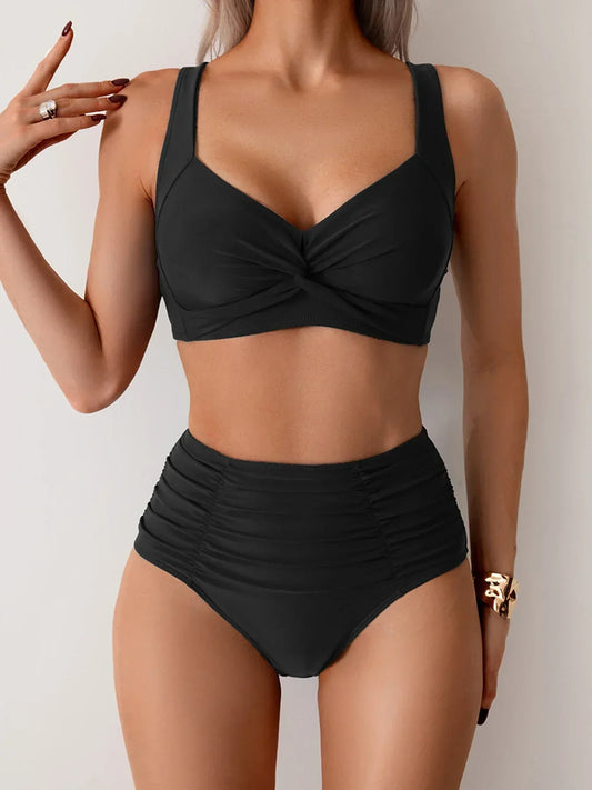 Conjunto de bikini de verano de cintura alta