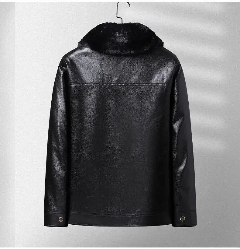 Chaqueta de cuero polar grueso