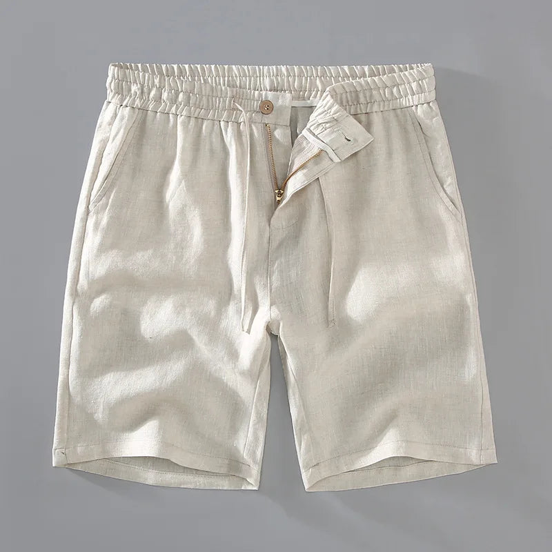 Elegantes pantalones cortos de lino