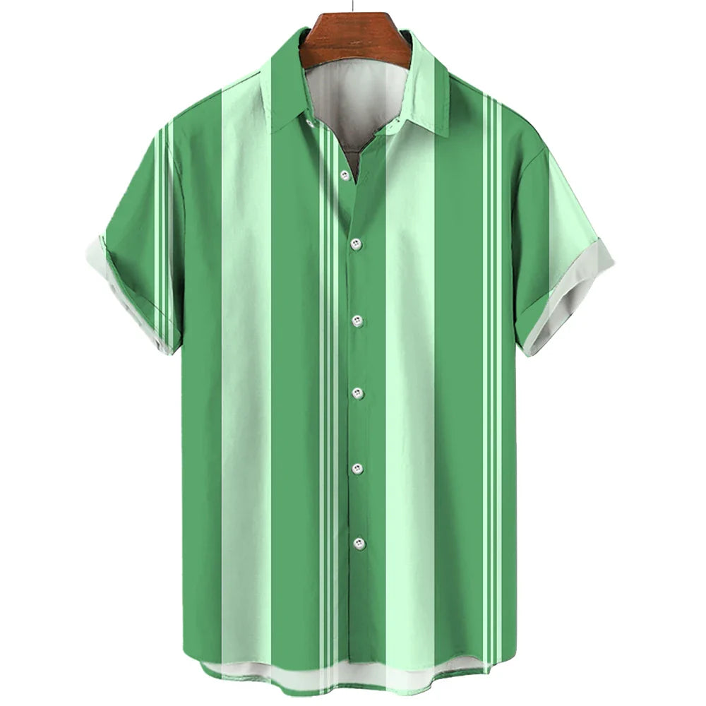 Camisa de verano de manga corta a rayas
