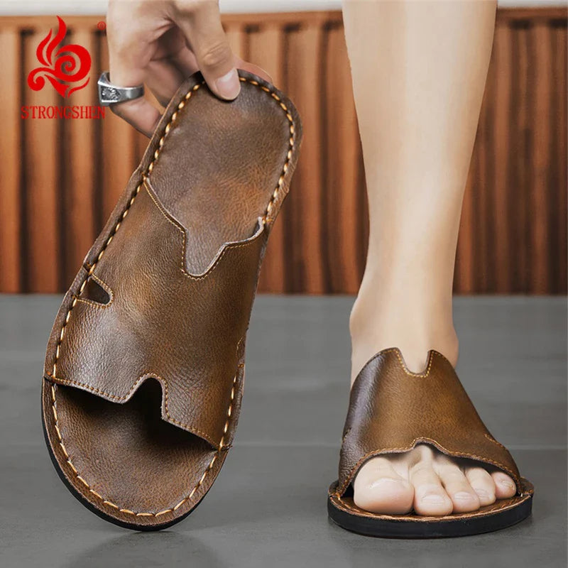 Elegantes sandalias de piel