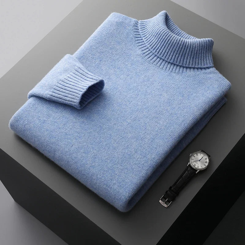 Jersey de cuello alto de lana merino de Viena