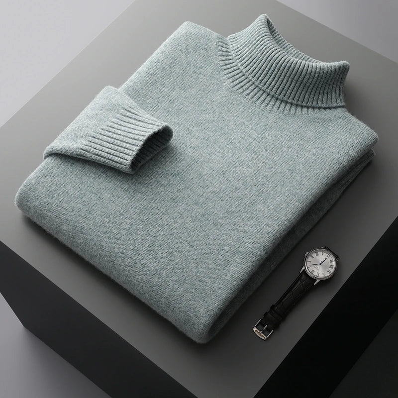 Jersey de cuello alto de lana merino de Viena