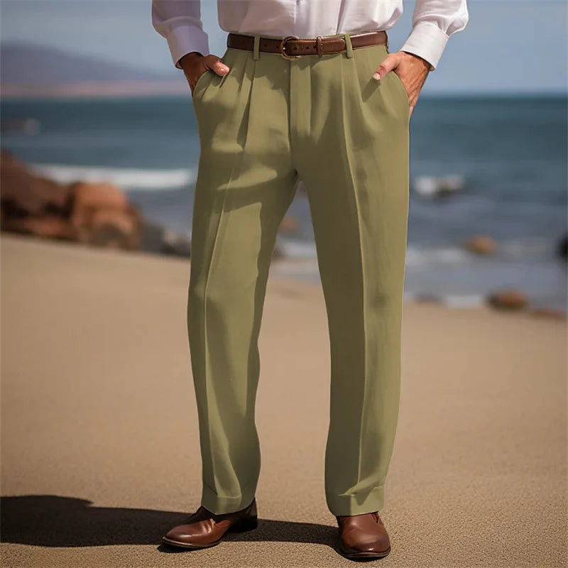 Elegantes pantalones de lino