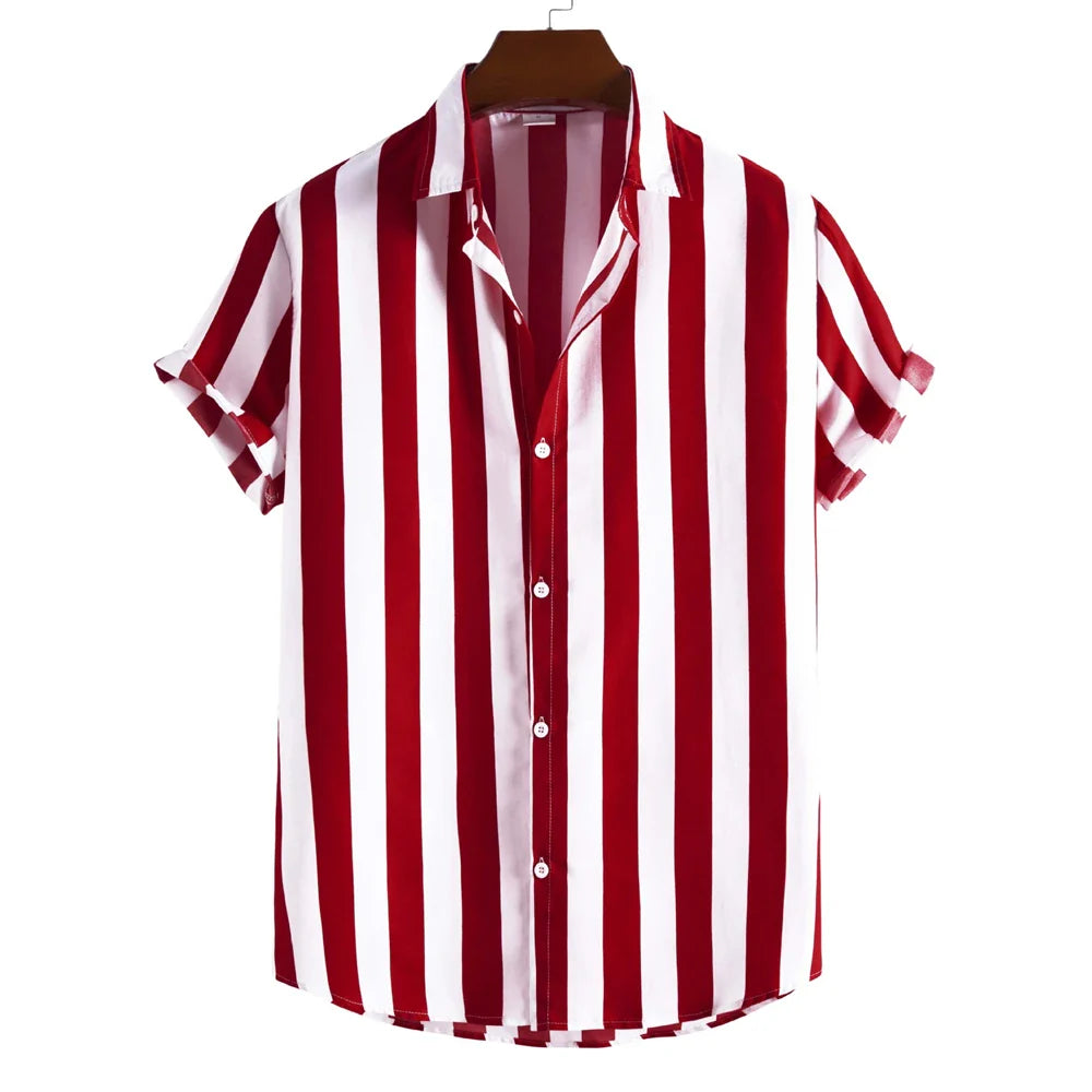 Camisa de verano de manga corta a rayas