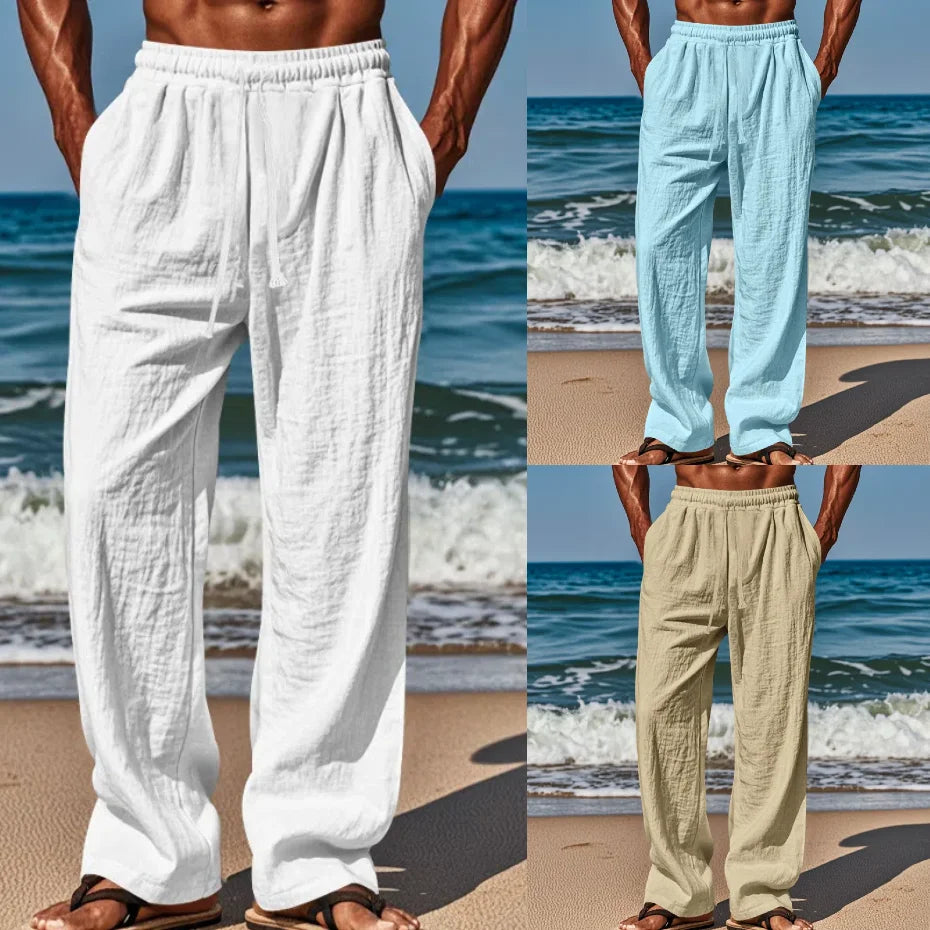 Cómodos pantalones de lino